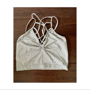 GREY strappy crop top